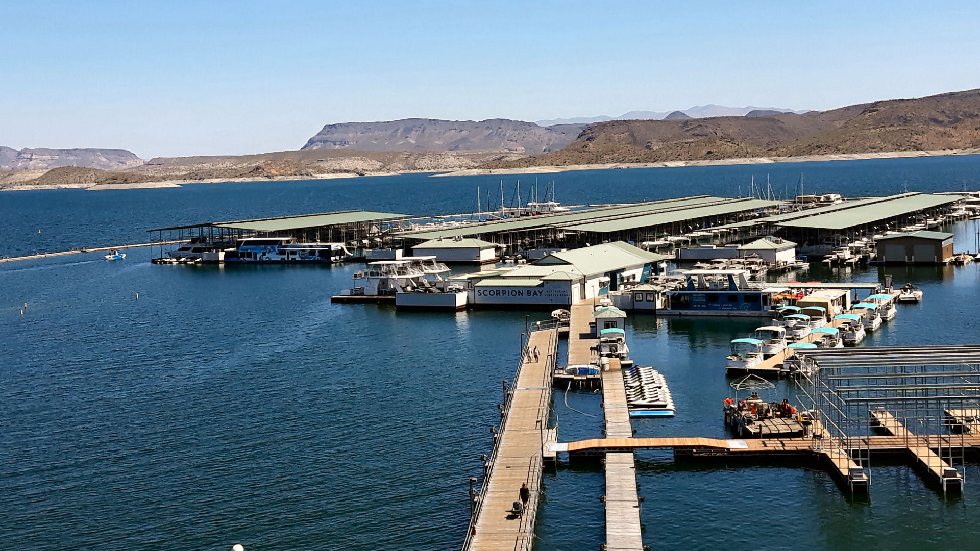 Image of a boat dock called Scorpian Bay in Lake Pleasant